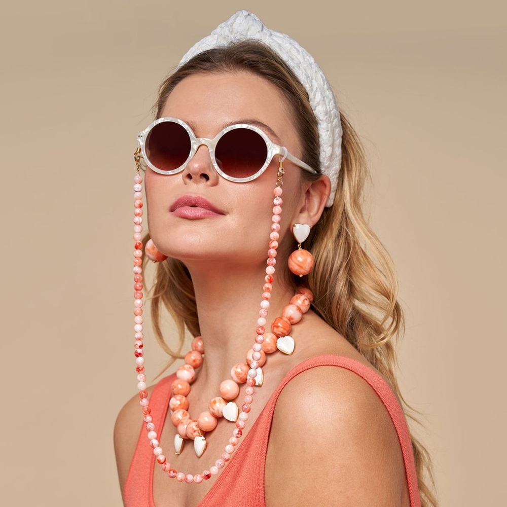Lele Sadoughi Mother of Pearl Sunglasses Round